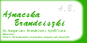 ajnacska brandeiszki business card